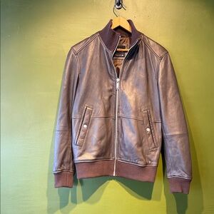 Zara Men's Brown Lambskin Leather Jacket